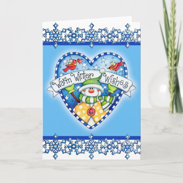 Chaleureux voeux d'hiver - Carte de voeux (Devant)