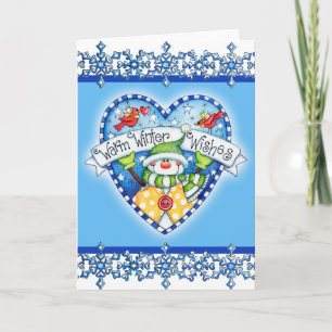 Chaleureux voeux d'hiver - Carte de voeux