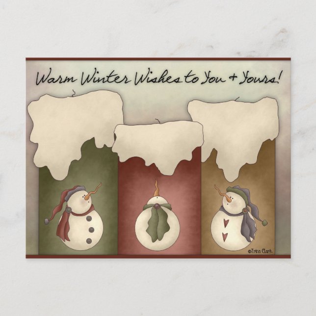 Chaleureux voeux d'hiver pour vous et votre carte  (Devant)