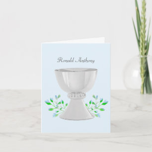 Chalice et Bleu Buds Communion Baptême