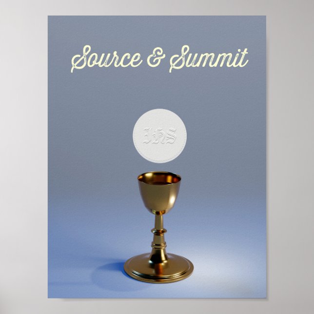 Chalice Eucharistie Sainte et Poster d'accueil (Devant)