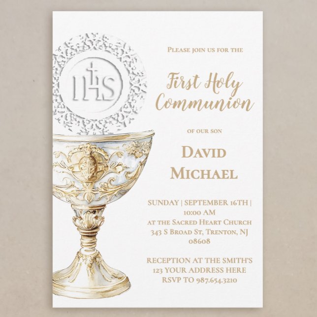 Chalice Host First Holy Communion Einladung (Von Creator hochgeladen)