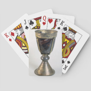 Chalice mit Juwelen und eine Inschrift an der Gren Spielkarten