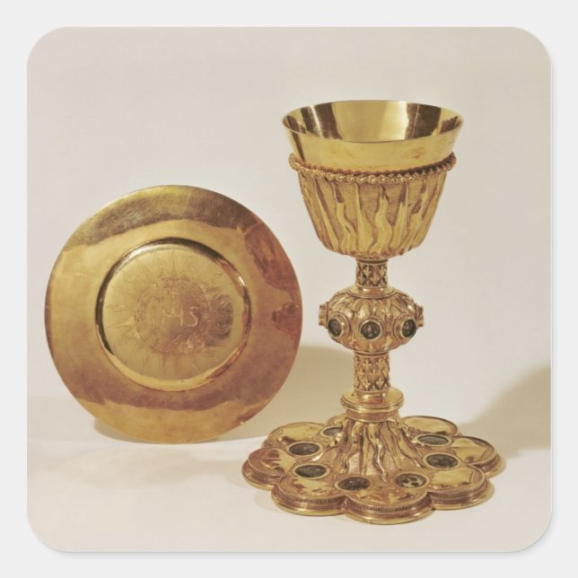 Chalice und Paten Quadratischer Aufkleber (Vorderseite)