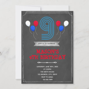 Chalk 9e anniversaire invitation