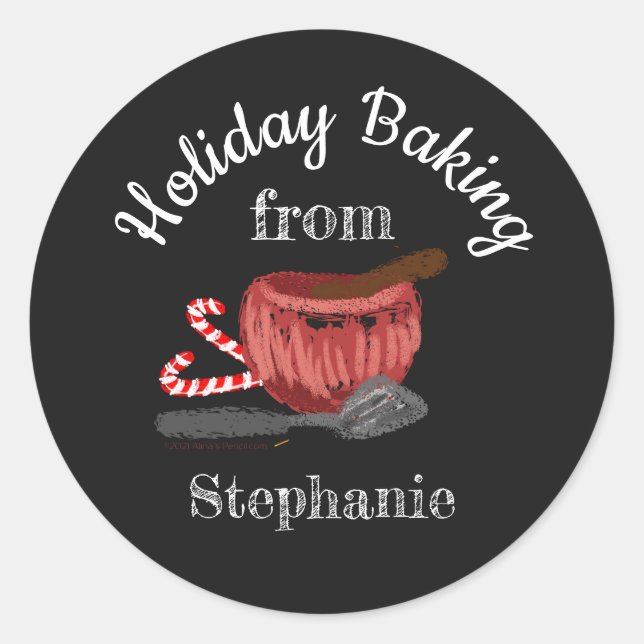 Chalk Art Christmas Baking Étiquette Godies maison (Devant)