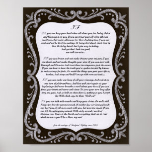 Chalk Art IF Zitat von Rudyard Kipling 1895 Poster