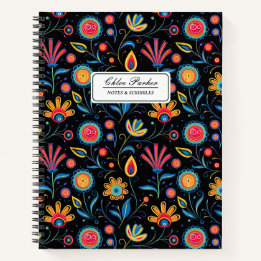 Chalk Art Whimsical Blooms Notizbuch