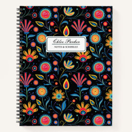 Chalk Art Whimsical Blooms Notizbuch
