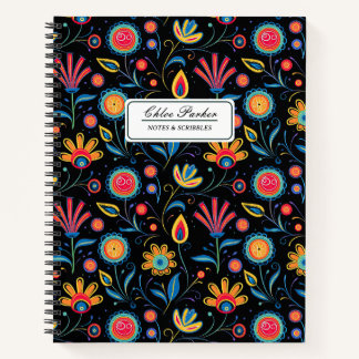 Chalk Art Whimsical Blooms Notizbuch
