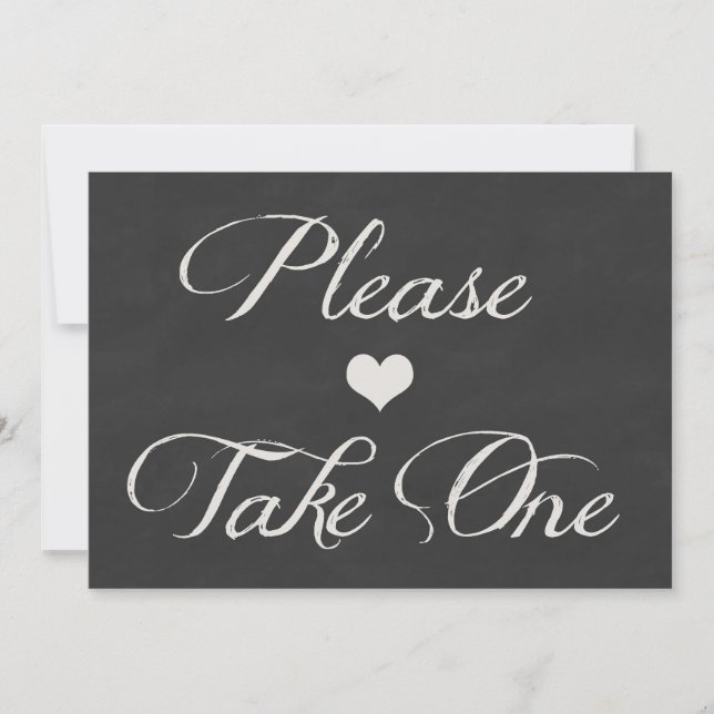 Chalk Board Hearts Wedding | Nehmen Sie eins Einladung (Vorderseite)