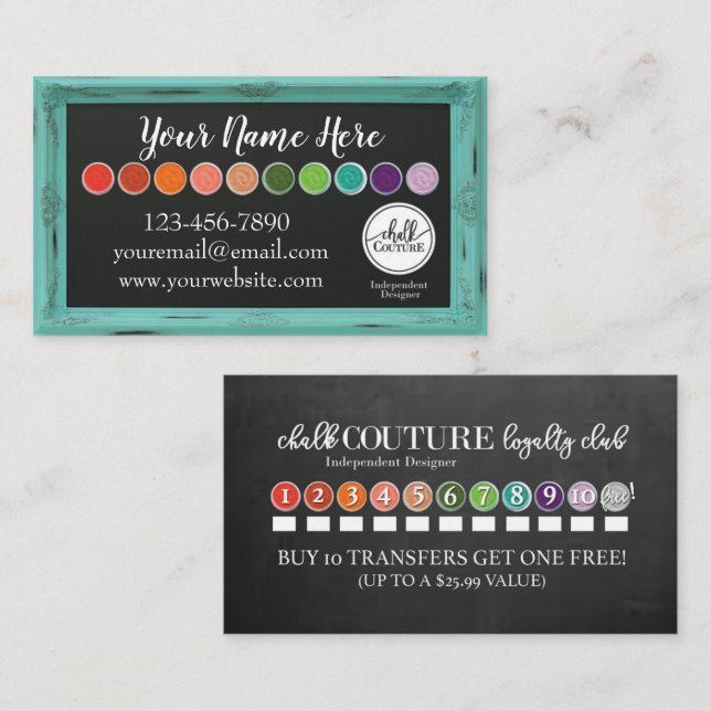 Chalk Couture Custom Business Card Visitenkarte (Vorne/Hinten)