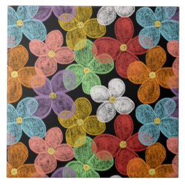 Chalk Daisies Fliese