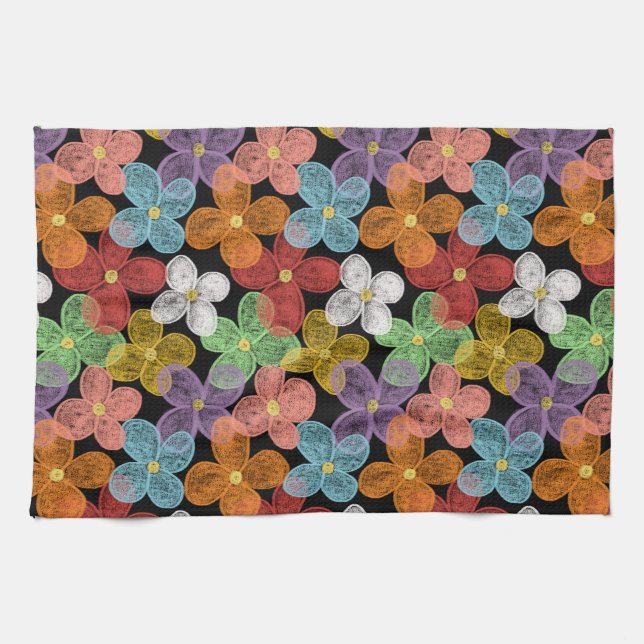 Chalk Daisies Geschirrtuch (Horizontal)