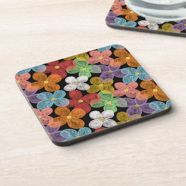 Chalk Daisies Getränkeuntersetzer (Linke Seite)