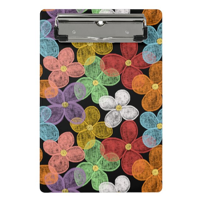 Chalk Daisies Mini Klemmbrett (Vorderseite)