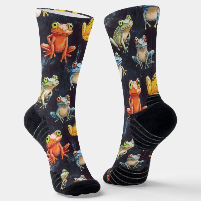 Chalk de petite grenouille tirant Motif Chaussette (Angulaire)