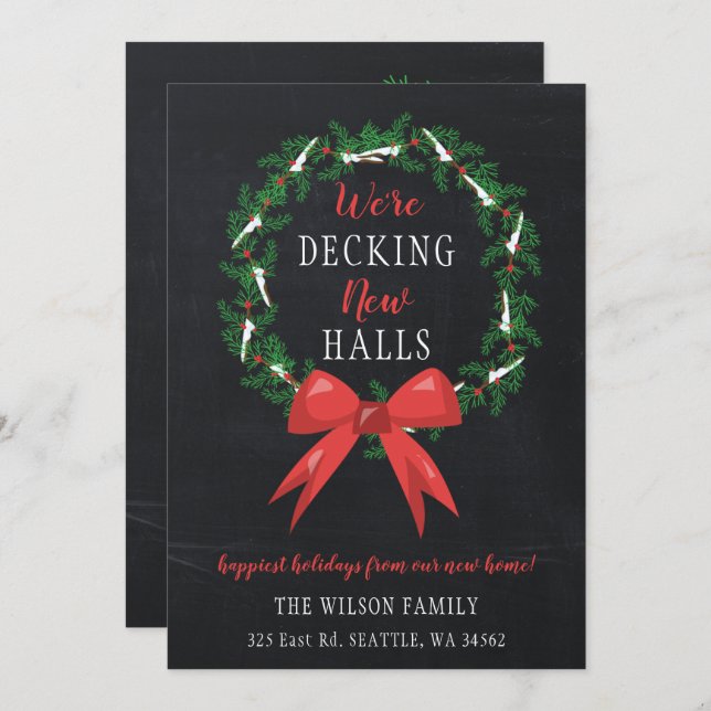 Chalk Deck The New Halls Moving Faire-part (Devant / Derrière)