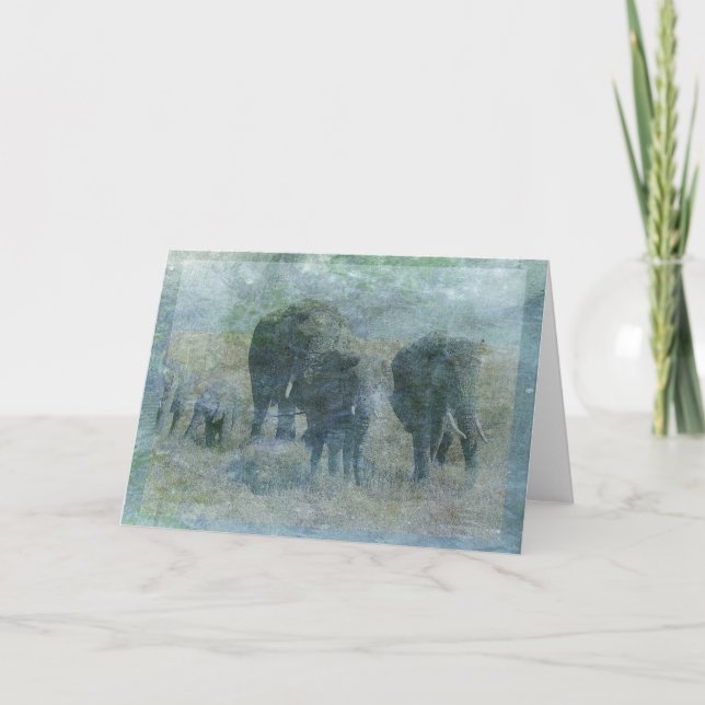 Chalk Elephants Grußkarte Karte (Vorderseite)