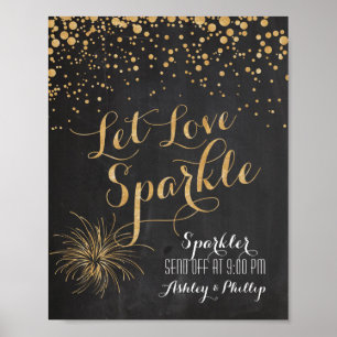 Chalk Glitzer Ließ Liebe Sparkle, Sparkler Absende Poster