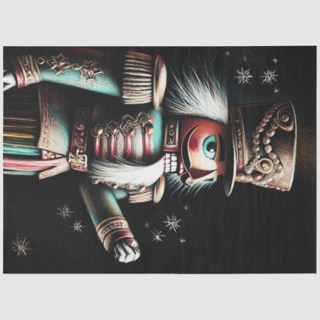 Chalk Illustriert Christmas Nutcracker Seidenpapier (Vorderseite)