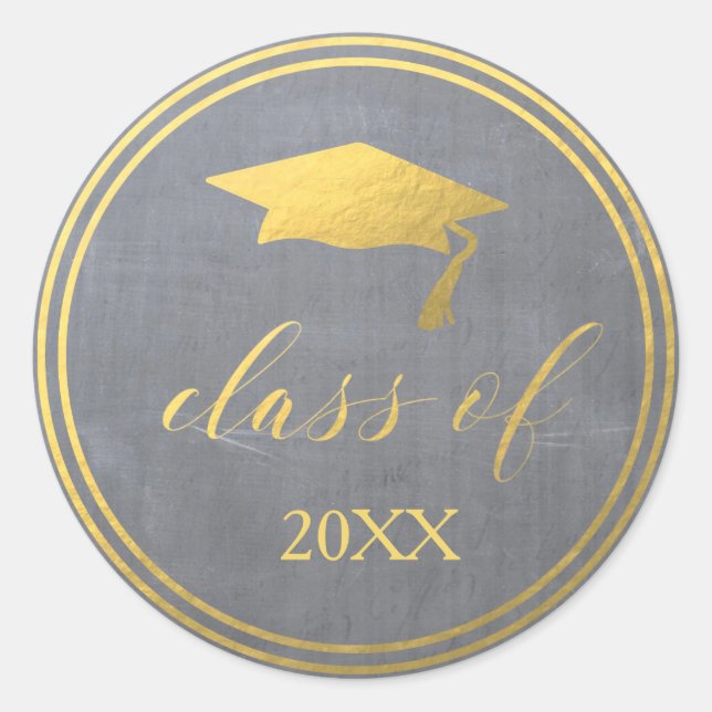 Chalk & Imitate Gold Foil | ABSCHLUSS UMSCHLAG AUF Runder Aufkleber (Vorderseite)