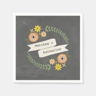 Chalk Inspiriert Wreath Wedding Napkins Serviette
