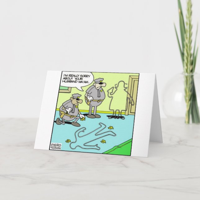 Chalk Outline Funny Police Ohrts & Collectibles Karte (Vorderseite)