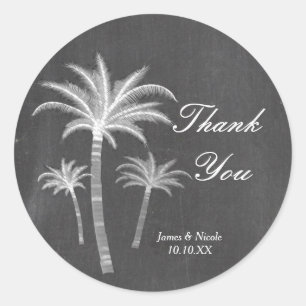 Chalk Palm Trees Destination Travel Favor Sticker