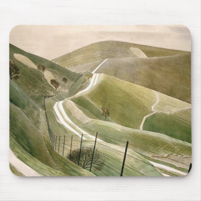 Chalk Paths by Eric Ravilious Mousepad (Vorne)
