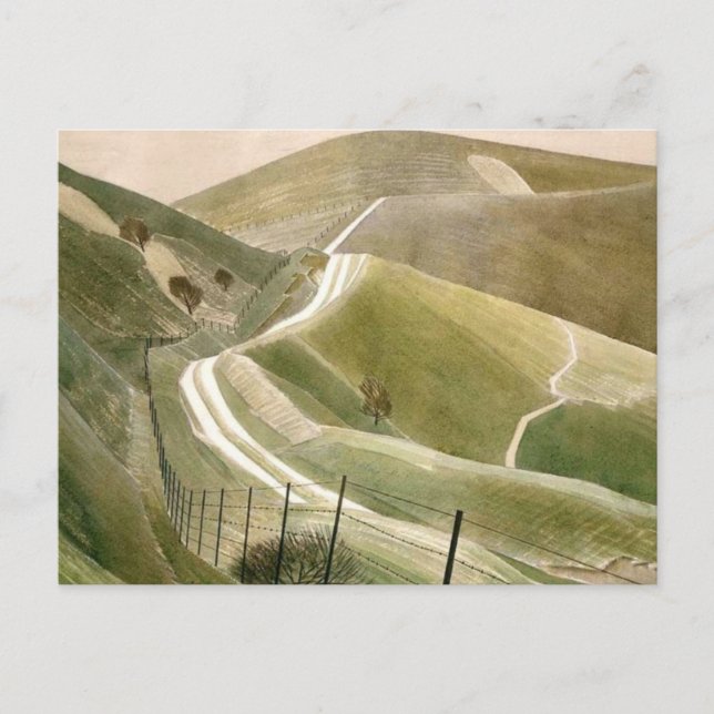 Chalk Paths by Eric Ravilious Postkarte (Vorderseite)
