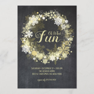 Chalk Plein Joyeux Glam Fête de Noël Invitation