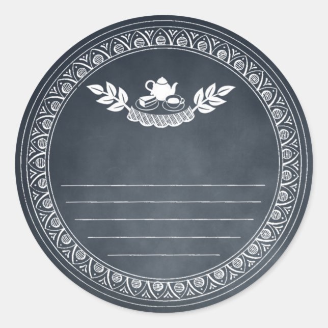 Chalk Retro Vintages Rezept und Backgeschenkaufkle Runder Aufkleber (Vorderseite)