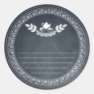 Chalk Retro Vintages Rezept und Backgeschenkaufkle Runder Aufkleber