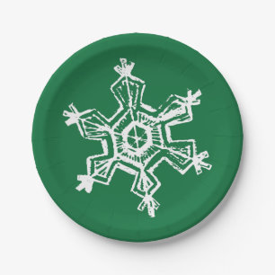Chalk Snowflake Pattern Pappteller