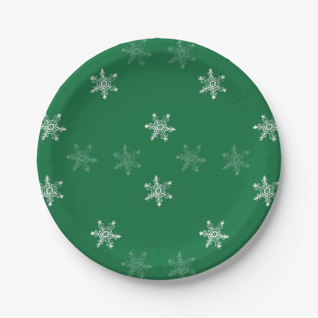 Chalk Snowflake Pattern Pappteller (Vorderseite)