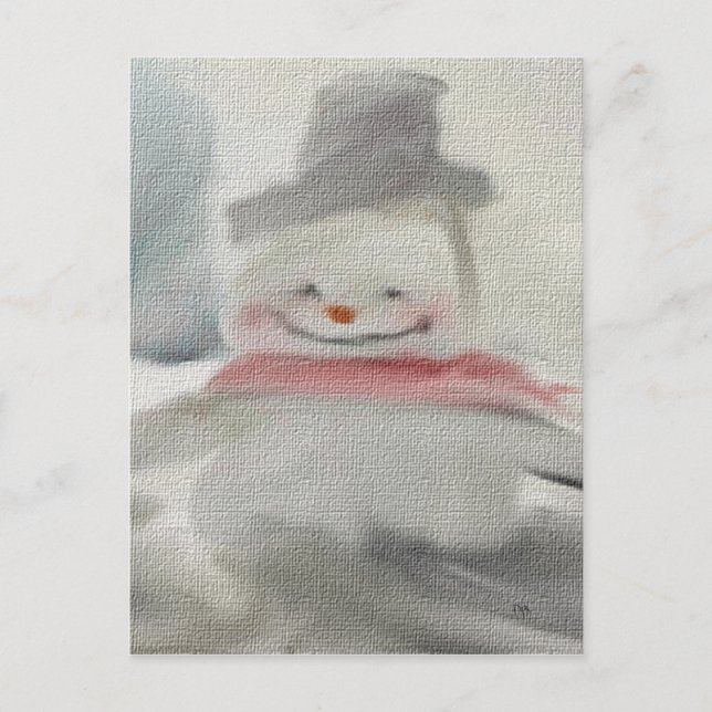 Chalk Snowman Postcards Postkarte (Vorderseite)