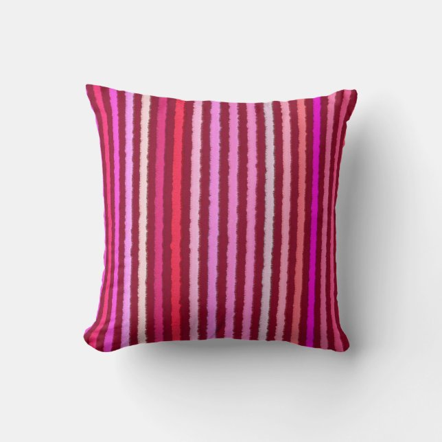 Chalk Streifen - Burgund, Violett, Rosa Kissen (Vorderseite)