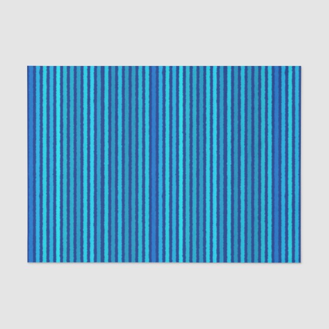 Chalk Streifen - Cobalt und Sky Blue Seidenpapier (Vorderseite)