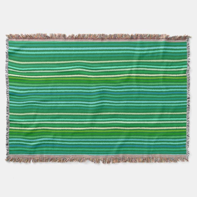Chalk Stripes - Jade Green und Aqua Decke (Vorderseite)