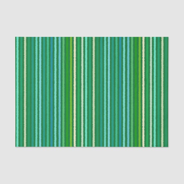 Chalk Stripes - Jade Green und Aqua Seidenpapier (Vorderseite)