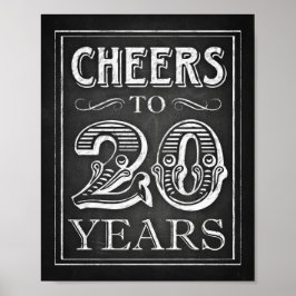 Chalk Style BIS 20 JAHRE Signieren Poster