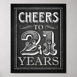 Chalk Style BIS 21 JAHRE Zeichendruck Poster