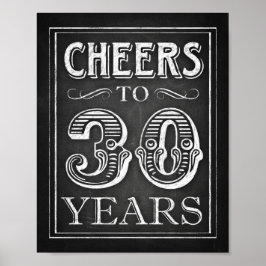Chalk Style BIS 30 JAHRE Signieren Poster