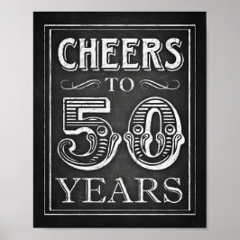 Chalk Style BIS 50 JAHRE Zeichendruck Poster