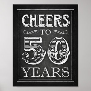 Chalk Style BIS 50 JAHRE Zeichendruck Poster