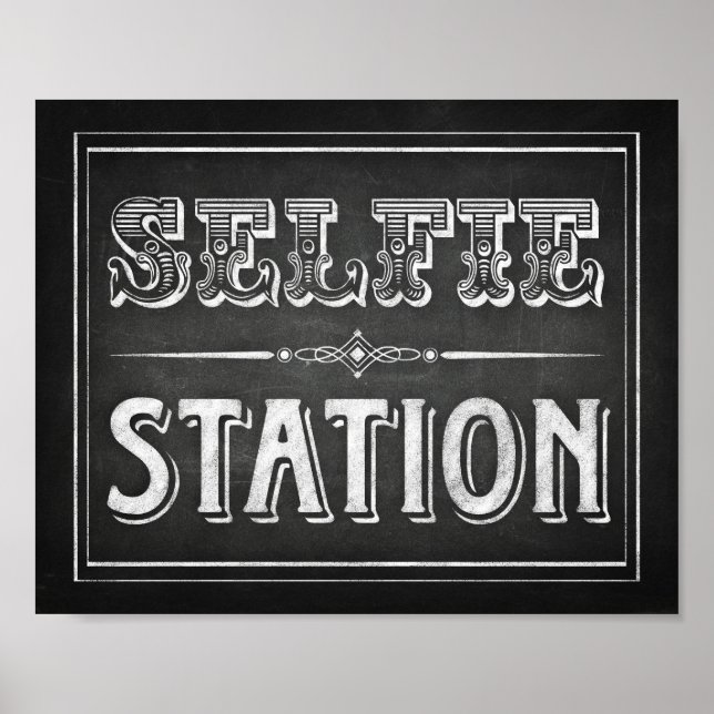 Chalk Style SELFIE STATION signieren Poster (Vorne)