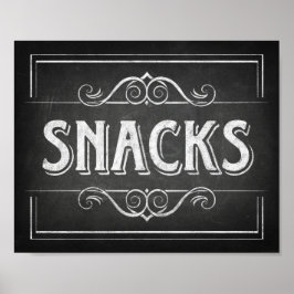 Chalk Style SNACKS Signieren Print Poster