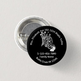 Chalk White Lost Zebra Family Zuhause-Adresse Keyc Button