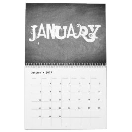 Chalkboard 2018 - Schwarzer und Weißer Text Kalender